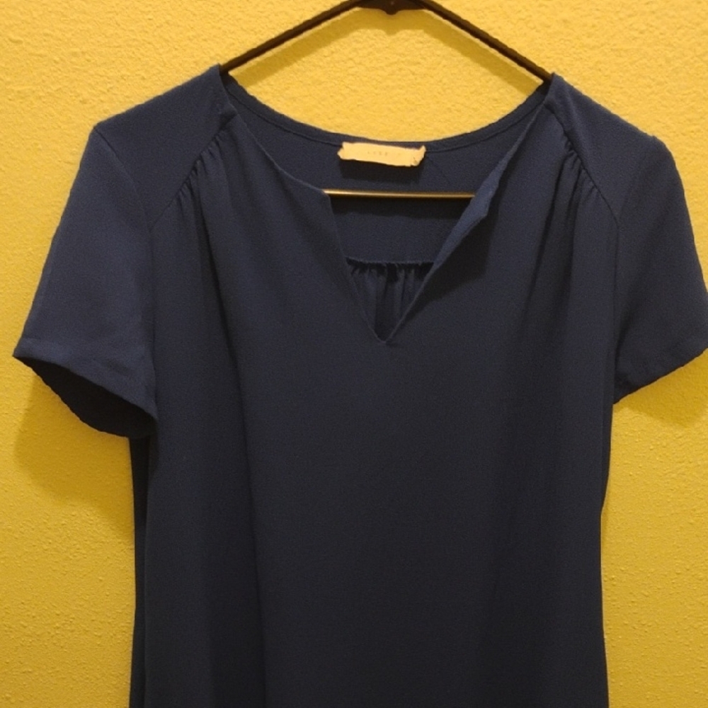 XS Lush Deep Blue Short Sleeve Top